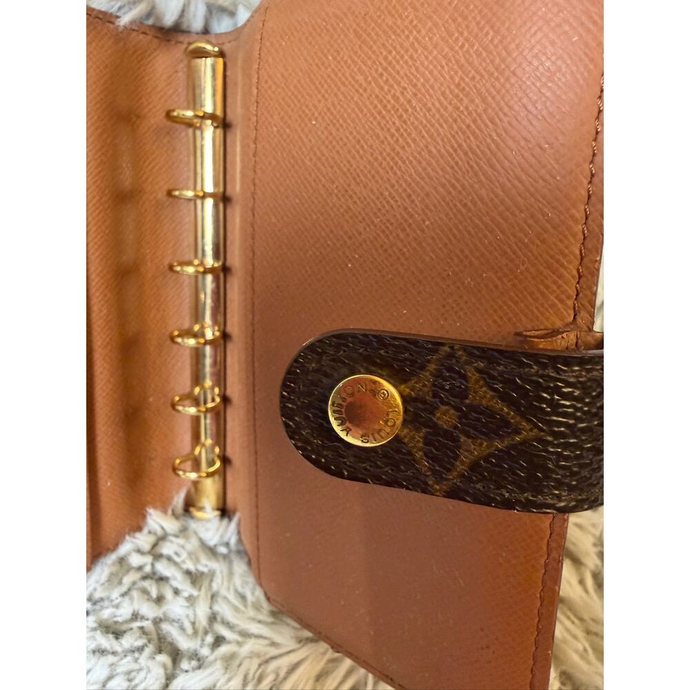 Louis Vuitton Monogram Agenda Small 6-Ring Planner Cover Brown Canvas Authentic - Picture 5 of 13